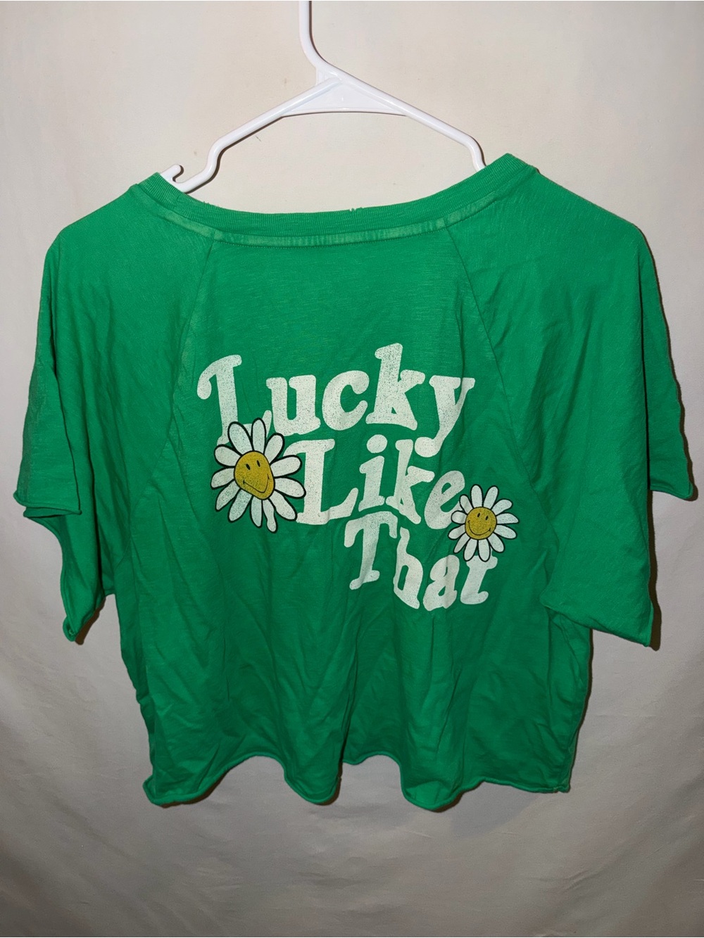 aerie Green Short Sleeve Tee "Lucky Like That" - Picture 5 of 5